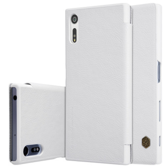 sFor Sony Xperia XZ luxury flip back cover case Nillkin QIN Series leather Case use Fine leather 360 degree protection (White) - intl