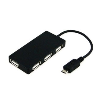 Micro USB 2.0 4 Ports OTG HUB - UHM-001 - Black