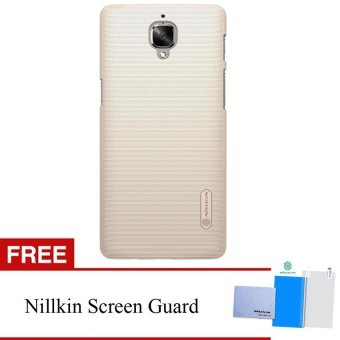 Nillkin For OnePlus 3 / A3000 Super Frosted Shield Hard Case Original - Emas + Gratis Anti Gores Clear