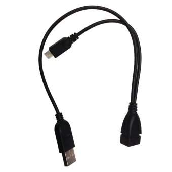 USB Type A Female to Micro USB Male Host OTG with Micro USB Female Y Cable Docks Cables - intl