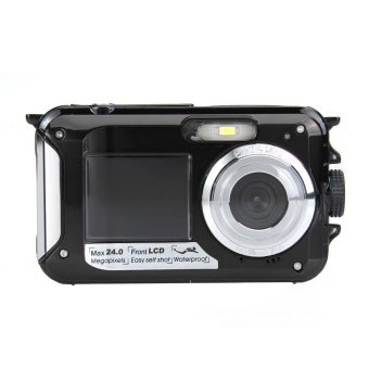 AMKOV CDW599 HD Digital Camera Dual Screen 24MP 2.7\" TFT LCD 16X Zoom Black - intl