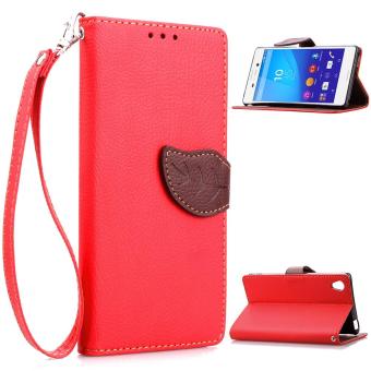 M4 Case,Venter Slim TPU Leather Wallet Flip elegant fashion Case Cover plug-in card Stand function for SONY Xperia M4 - intl