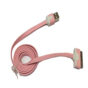 Cantiq Cable Data Charging Charger Cable USB Flat 30pin For Apple iPhone 4/4s/ iPad - Pink