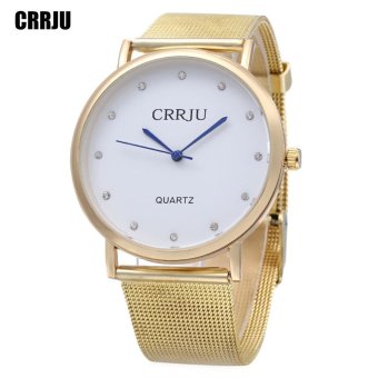 CRRJU 2109 Women Quartz Watch Stainless Steel Net Strap Artificial Diamond Dial Wristwatch - intl