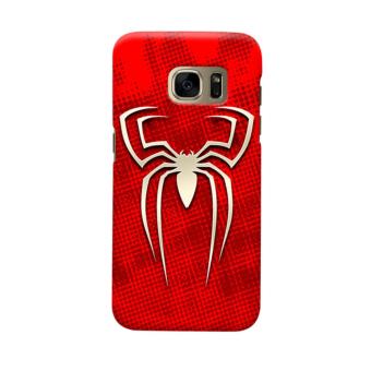 Indocustomcase Spider-Man Red Grunge Casing Case Cover For Samsung Galaxy S7 Edge