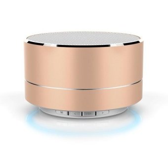 Aibot Wireless Bluetooth Speakers LED Metal Steel Mini Portable Speaker Smart Hands Free Speaker FM Radio Bass Boombox Support SD Card - intl