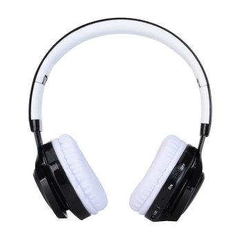 Fashion Bluetooth Wireless Foldable Led Headphones With Micophone Super Bass Sports Stereo Headset With FM Radio TF Card - White - intl