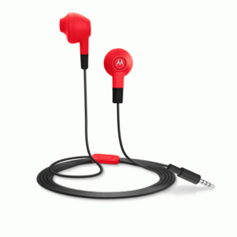Motorola Wired Earbuds With Remote and Mic Jack 3.5mm (1.2m) - Merah