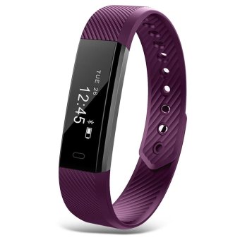 S&L ID115 Smart Wristband Activity Tracker Sleep Monitor USB Rechargeable Interface (Violet) - intl