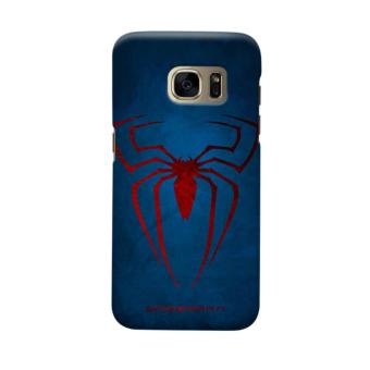 Indocustomcase Spider-Man Logo Blue Grunge Casing Case Cover For Samsung Galaxy S7