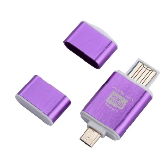 2In1 Micro SD OTG USB 2.0 Flash Drive Card Reader For Smartphone PC Tablet Purple - intl