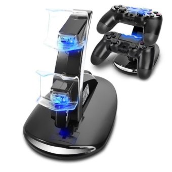 Ajusen 1Pcs Dual Controller Holder Charger 2 USB Handle Fast Charging Dock Station Stand Charger for PS4 Controller - intl