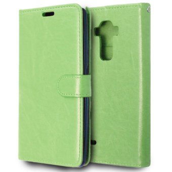 Moonmini PU Leather Flip Stand Case Wallet Cover for LG G Stylo / LG G4 Stylus (Green) - intl