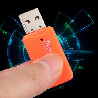 High Speed Mini USB 2.0 Micro SD TF T-Flash Memory Card Reader Adapter Orange - intl