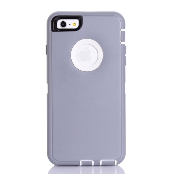 SUNSKY 3 in 1 Hybrid Silicon and Plastic Protective Case for iPhone 6 Plus (Grey)