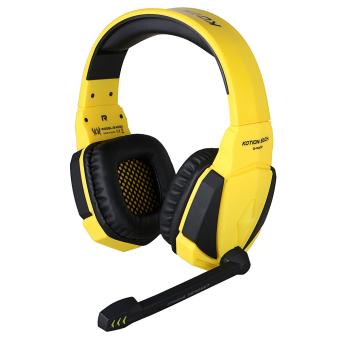 Kotion Each USB 3.5mm Wired with Noise Isolation Over-ear LED Light Gaming Stereo Headphone (Yellow)