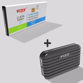 Vizz Baterai Double Power Blackberry LS1,2300 mAh + Power Bank 7200 mAh Hitam