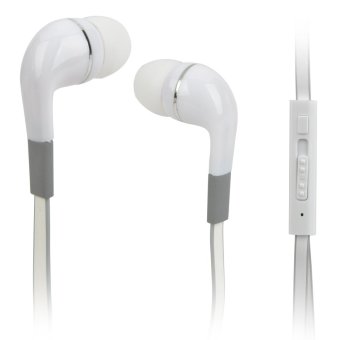 Hengjia AE41-IPH Plastic 3.5mm In-ear Earphone w/ Microphone for Iphone / Ipad / Ipod - White + Grey - intl