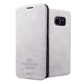 MOFI VINTAGE for Samsung Galaxy S7 Edge / G935 Crazy Horse Texture Horizontal Flip Leather Case with Card Slot & Holder(White) - intl