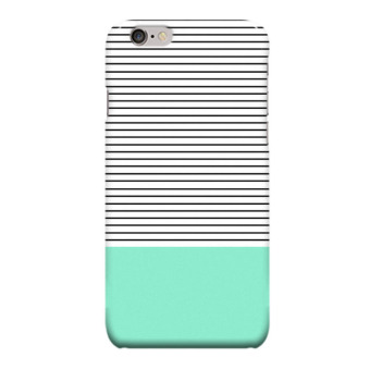 Indocustomcase Minimal Mint Stripes Cover Hard Case for Apple iPhone 6 Plus