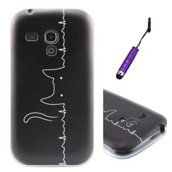 Moonmini TPU Phone Back Case for Samsung Galaxy S3 Mini i8190 (Black/White)