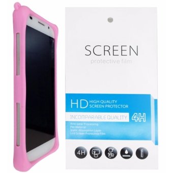 Kasing Silikon Universal Bumper Case Wadah Cover Casing - Merah Muda + Gratis 1 Clear Screen Protector untuk Lenovo S939
