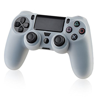Moonar kulit pelindung silikon yang fleksibel untuk Sony PS4 pengendali permainan (putih)