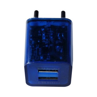 Rainbow Charge Head /Kepala charge/Batok charge USB 2 in 1 DC 5V-2100 mA - Biru Tua