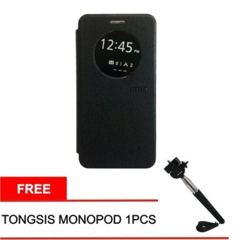 Ume Flipcover Asus Zenfone 2 ZE 550ML ZE 551ML - Hitam + Free Monopod Tongsis