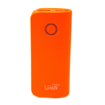 Li-ion Original Power Bank Super Stylish 5.600 mAh Dual USB Output Charger - Oranye