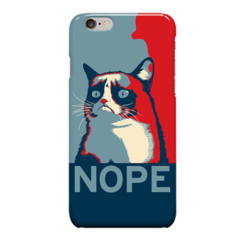 Indocustomcase Nope Grumpy Cat Cover Hard Case for Apple iPhone 6 Plus