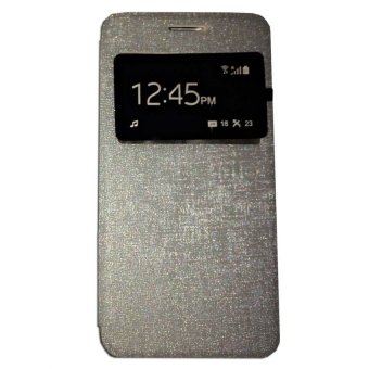 Ume Flip Shell / FlipCover for Infinix Hot 2 X510 Leather Case / Sarung HP / View - Silver
