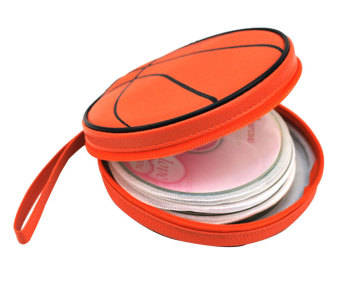 niceEshop basket kreatif bentuk kulit PU CD DVD Case penyimpanan tas (jeruk)