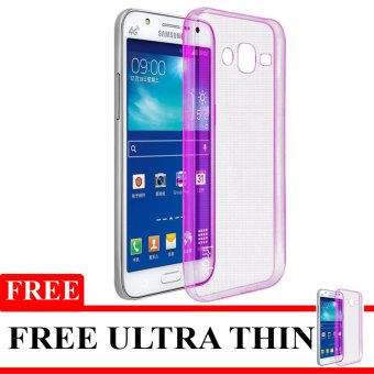 Softcase Ultrathin Soft for Samsung J7 - Ungu Clear + Gratis Ultrathin
