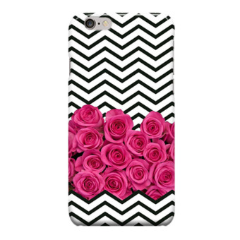 Indocustomcase Roses Cevhron Stripes Cover Hard Case for Apple iPhone 6 Plus