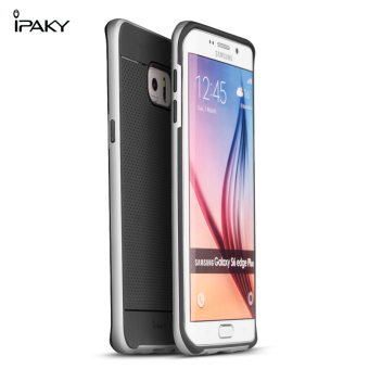 langsing iPaky TPU + PC aman kejutan kasus hibrida untuk Samsung Galaxy S6 Edge Plus G9280 (Perak)