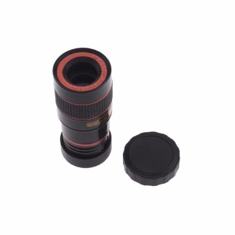 Universal Clip Lens Tele Lens Universal Teleschop Lens Clip 8x Zoom Fix for All Smartphone - Hitam