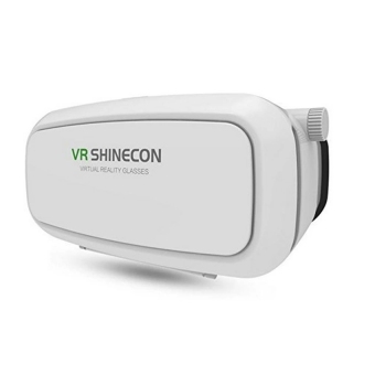 VR Shinecon Moke Virtual Reality 3D Glasses Headset Oculus Rift Head Mount 3D Movies Games Apps 2016 Google Cardboard 2.0 White Color - intl