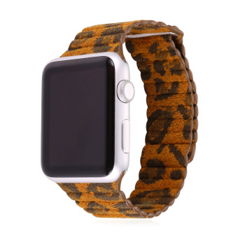 Bandmax Leopard Apple Watch Band 42mm with Flexible Magnet Lock Leather Replacement Strap for Apple Watch Sport (Leopard) - intl