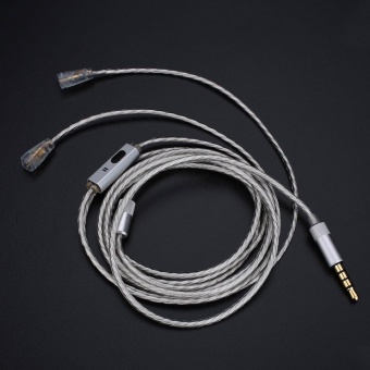 120cm Earphone Cable Line DIY with Mic For Sennheiser IE80/Shure SE215 - intl