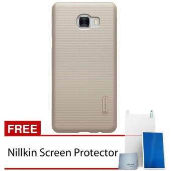 Nillkin For Samsung Galaxy C7 / C700 Super Frosted Shield Hard Case Original - Emas + Gratis Anti Gores Clear