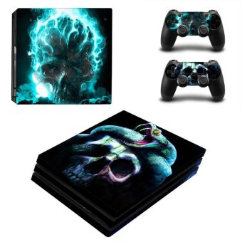 Horror Series Vinyl Game Protective Skin Sticker For Playstation 4 Pro Decal Cover Sticker For PS4 Pro Console +2 Controller ZY-PS4P-0036 - intl