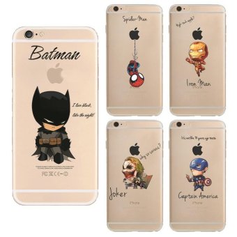Hulk Batman Coque Soft Back Bover For Apple Iphone 7 TPU Capa Iron Man Captain Spider-Man painted Phone Case for iphone 7 Case - intl