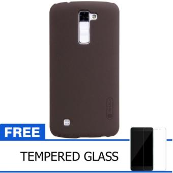 Nillkin Super Frosted Shield Hard Case LG K10 Original - Coklat + Gratis Tempered Glass