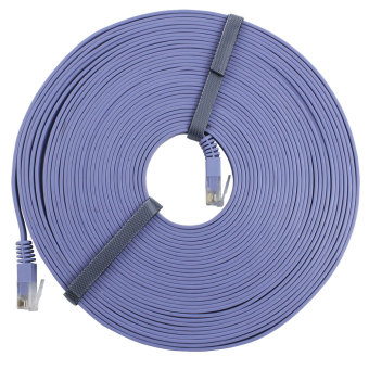 niceEshop Soft Flat PVC RJ45 Molded Network Ethernet Patch Cable (Light Blue, 15m)
