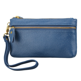 Boshiho Womens Clutch Wallet Wristlet with Lanyard, Cell Phone Leather Wallet Coin Purse(Blue)