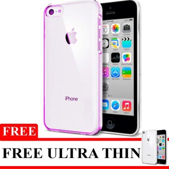Softcase Ultrathin Soft for iPhone 5 - Ungu Clear + Gratis Ultrathin