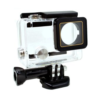 Dazzne Waterproof Flat Button Housing Case For GoPro Hero 4 - DZ-307 - Black.