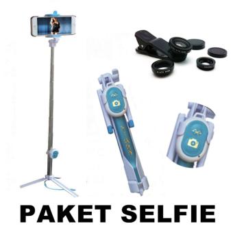 Gshop Stick Selfie Monopod And Tripod + Bluetooth Camera Shutter & Lens Clip 3in1