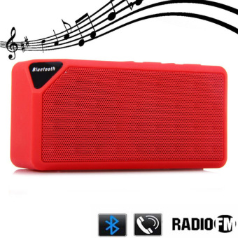 Mini X3 Wireless Bluetooth Speaker TF USB FM AUX Portable Speakers with Mic Free Call for Android IOS(Red) - intl